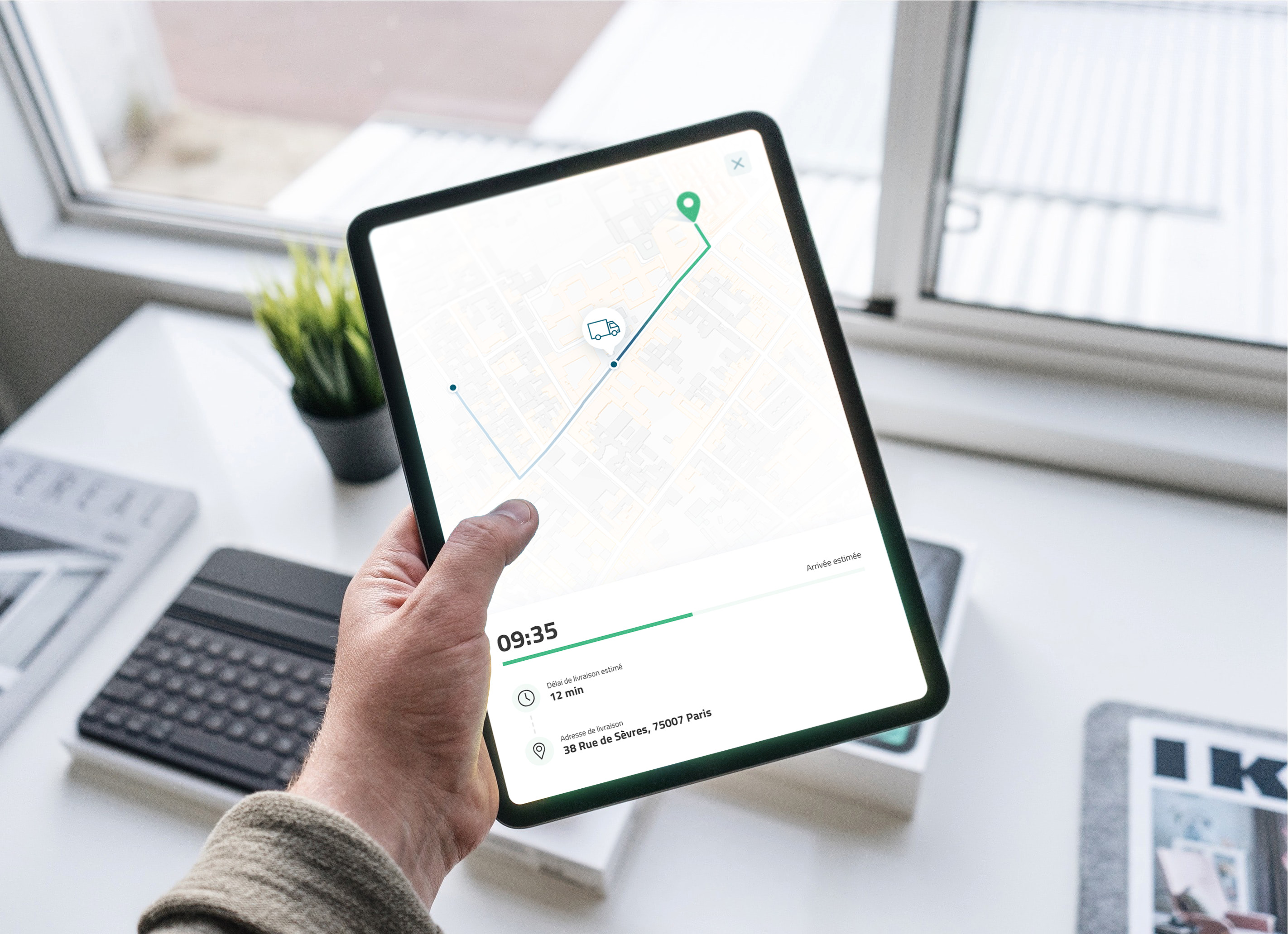 Suivi de livraison sur tablette